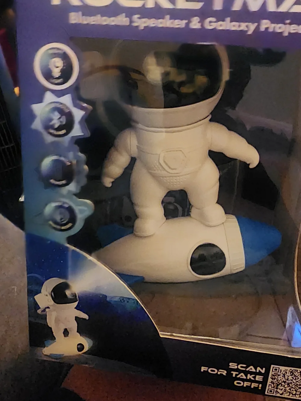 New Astronaut Bluetooth Speaker & Galaxy Projector - White and Blue